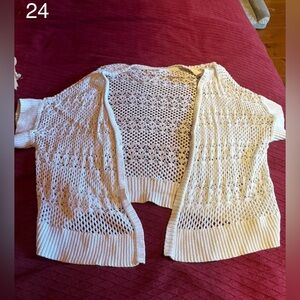 St. John's Bay White Open-Knit Cardigan